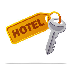 Hotel key vector isolated illustration