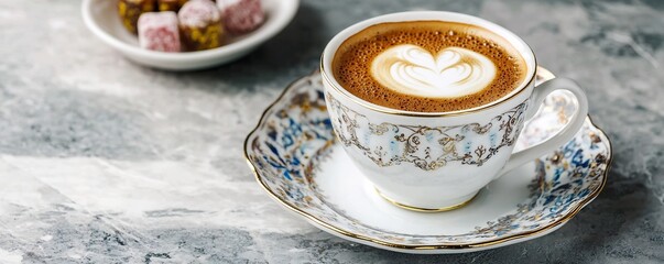 Luxurious Turkish Coffee with Delicate Delight Captures Tradition and Indulgence