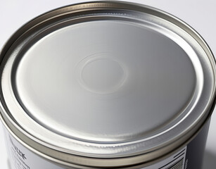 A close-up of a tin of soldering flux with its lid slightly open on a smooth white background. Generative AI