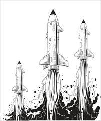 fast moving rocket stock illustration 