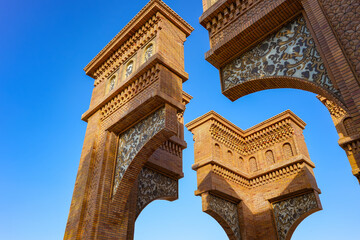 The public architecture building of Gaotai Ancient Homes in Kashgar, China.