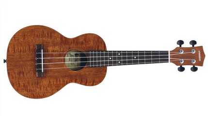 view of ukulele on a white background