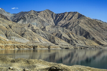 Natural landscape views alongside the road in Western Xinjiang, China