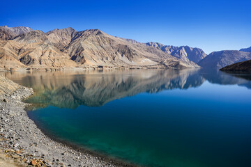 Natural landscape views alongside the road in Western Xinjiang, China