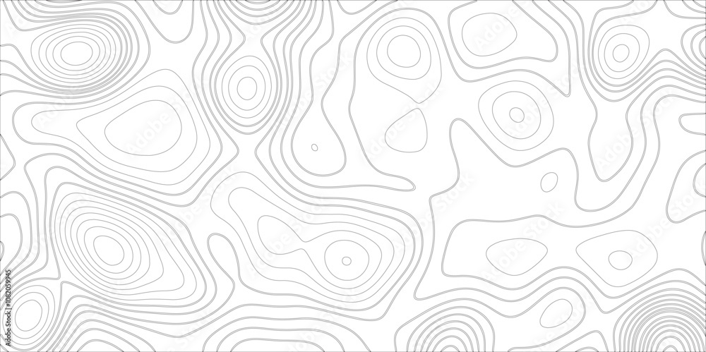 Poster Abstract wavy curved lines background. abstract pattern background vector topographic map. The black on white contours vector topography stylized height of the lines map Seamless pattern banner design