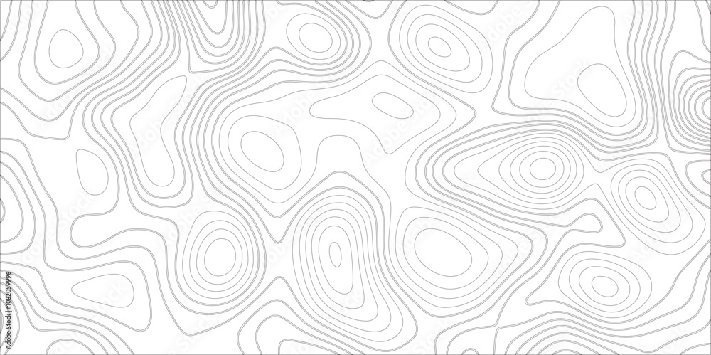 Poster Abstract wavy curved lines background. abstract pattern background vector topographic map. The black on white contours vector topography stylized height of the lines map Seamless pattern banner design