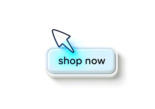 Mouse Pointer Hovering Over "Shop Now" Button on Transparent Background