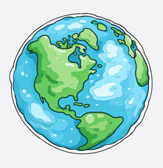Fototapeta premium Illustration of the Earth, showcasing land and water ideal for educational and environmental themes.