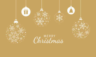 Christmas ornament gold balls. Decorative christmas element. Xmas banner. Merry christmas and happy new year background. Design for banner, card, greeting. Vector illustration