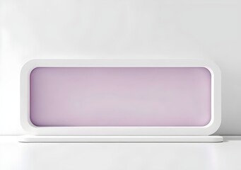 3D Render of Webpage with Blank Promotion Banner Isolated on White Background