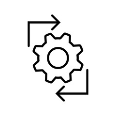 Gear and cogwheel icon. Business process, workflow and productivity symbol icon vector illustration.