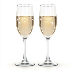A cute simple vector of two clinking champagne