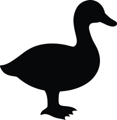 Silhouette of Duck vector style Illustration. 