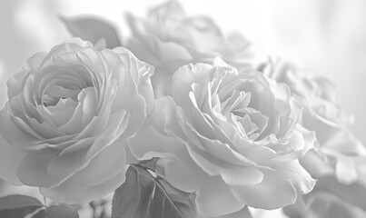 Fototapeta premium A close up of three white roses