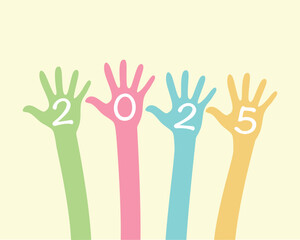 Colorful hands in the air 2025