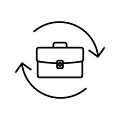 Job action Vector Gylph Design icon. Work In Progress Symbol on White background 