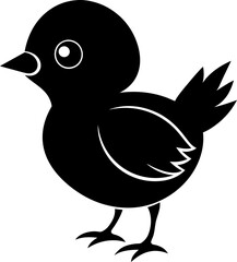 Obraz premium Silhouette of little chicken icon vector style Illustration. 