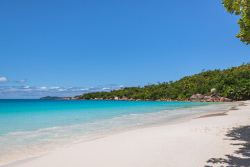 The Beautiful White Sandy Beach At Anse Lazio