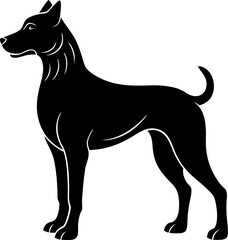 Silhouette of Dog vector style Illustration. 
