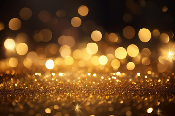 golden bokeh lights sparkle