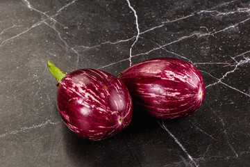 Ripe raw mini violet eggplant