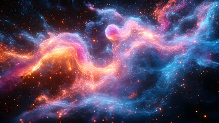 Obraz premium Abstract Background - Cosmic Energy Flow, Nebula, and Star Dust
