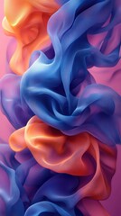 Obraz premium Abstract flowing fabric in vibrant colors creates a dynamic visual.