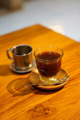 The nice taste of indonesian coffee in Purwokerto City, Central Java, Indonesia. It was taken on november 20, 2024 by a professional. It's a nice coffee with Indonesian culture