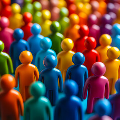 Obraz premium 3D Illustration Diverse Crowd of Colorful People