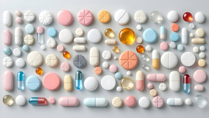 Various forms of medicine, capsules, tablets