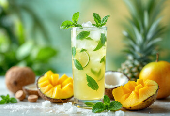 mojito cocktail on the beach