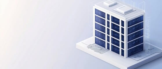 Smart data hub featuring integrated cooling systems and holographic blueprints, highlighting innovative network infrastructure
