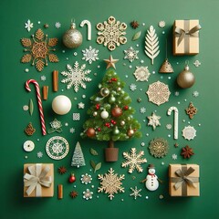 christmas background with christmas tree and gifts