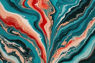 Vibrant Marbled Acrylic Ink Waves for Stunning Abstract Textures in Bold Colors
