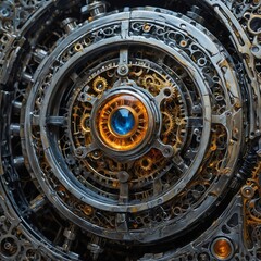 A shimmering silver steampunk plasma planet, every detail shimmers and hums with technological wonder: intricate gears and coils shimmer against a backdrop of swirling plasma energy.