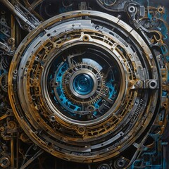 A shimmering silver steampunk plasma planet, every detail shimmers and hums with technological wonder: intricate gears and coils shimmer against a backdrop of swirling plasma energy.