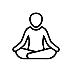 Meditating person in lotus pose icon representing mindfulness and tranquility