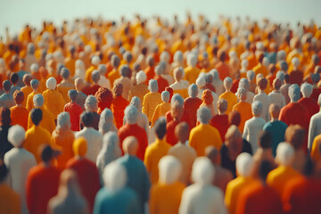 Fototapeta premium 3D Illustration Crowd People Community Group Society Population Team