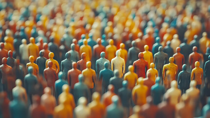 Fototapeta premium 3D Illustration Crowd People Diversity Community Group Society