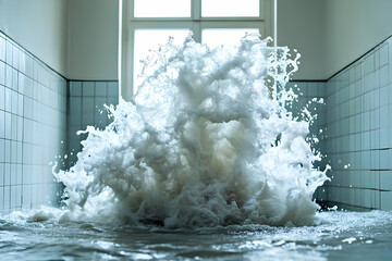 Photo - Dynamic Water Splash in Tiled Room