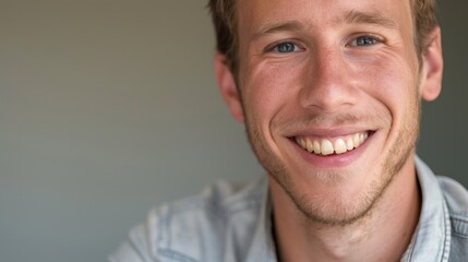 Obraz premium A smiling man with a joyful expression