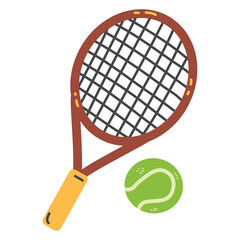 tennis racket and tennis ball