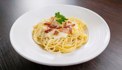 먹음직스러운 까르보나라 파스타