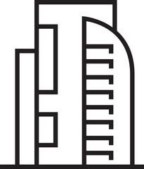 Office Tower Line Icon
