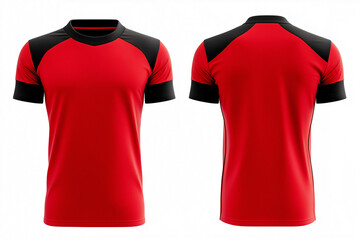 red and black jersey template for team club, jersey sport, front and back, Tshirt mockup sports jersey template design for football soccer, racing, gaming, sports jersey
