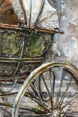Fototapeta premium Colorful illustration of a baby carriage with soft toys and flowers, suitable for nursery decor or children's book illustrations