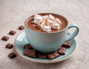 Hot chocolate and marshmallow 