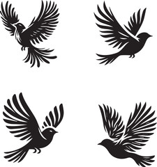 birds in flight silhouette