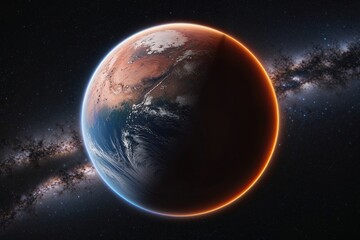 Fototapeta premium Mars Planet Isolated Cutout in 3D Space Sphere Visualization