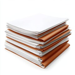 Affordable care act reform concept. A neat stack of white sheets and brown folders, ideal for organizing documents, presentations, or creative projects.
